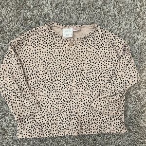 Zara 12-18M Animal Print Long Sleeve Shirt